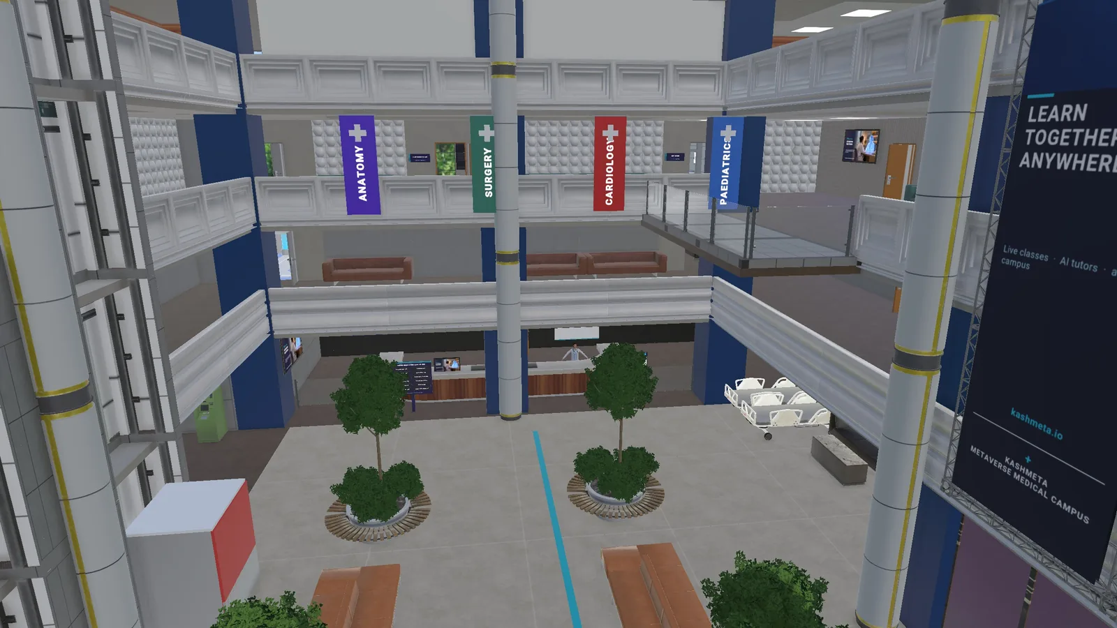 The four-storey atrium